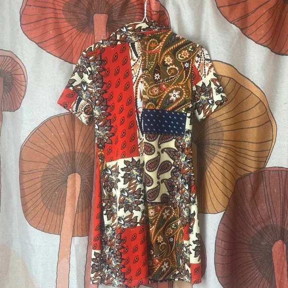 ZARA Paisley collared shirt dress - Picture 8 of 8